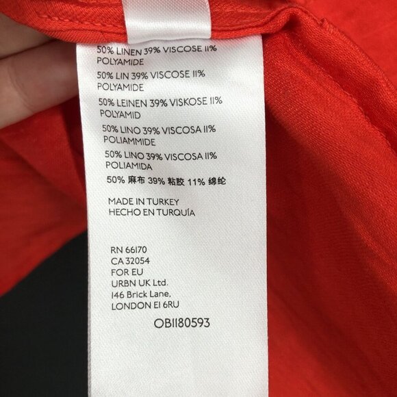 Free People Women's Stella Cutout Crop Top XS Red Linen Blend Going Out Top - Picture 4 of 8